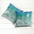 thumbnail image 2 of Ambesonne Colorful Throw Pillow Cover 2 Pack, Nautical Paper Boat, 16", Blue Sea Green White, 2 of 6
