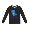 thumbnail image 4 of Ensembles de Pyjama Garçon Enfants Imprimé Dinosaure Col Rond Manches Longues Haut Pantalon Ensemble de Pyjama 2 Pcs Printemps Automne Enfants Pjs Noir 6 Ans-7 Ans, 4 of 5