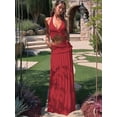 thumbnail image 2 of Women'S Maxi Skirt Set 2 Piece Outfits Sleeveless Strap Top Maxi Skirt Vacation Skirt Set Red S, 2 of 9