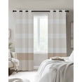 thumbnail image 3 of Fsddascl Brown Stripe Blackout Curtains for Bedroom/Living Room, Thermal Insulated Kitchen Curtains, Modern Rustic Horizontal Brown Striped Grommet Darkening Window Treatment Drapes 52"x63"x2, 3 of 8