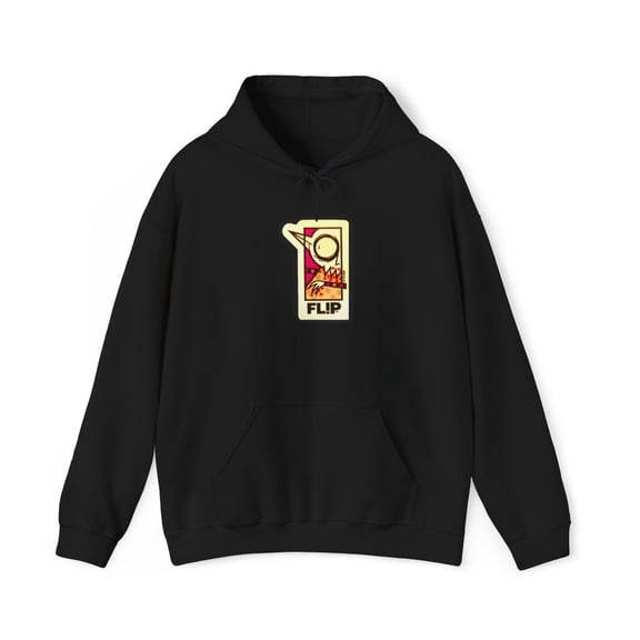 Flip Cartoon Burton Saari Skateboard 2000s Vintage Classic Rare Hoodie Print - M / Black
