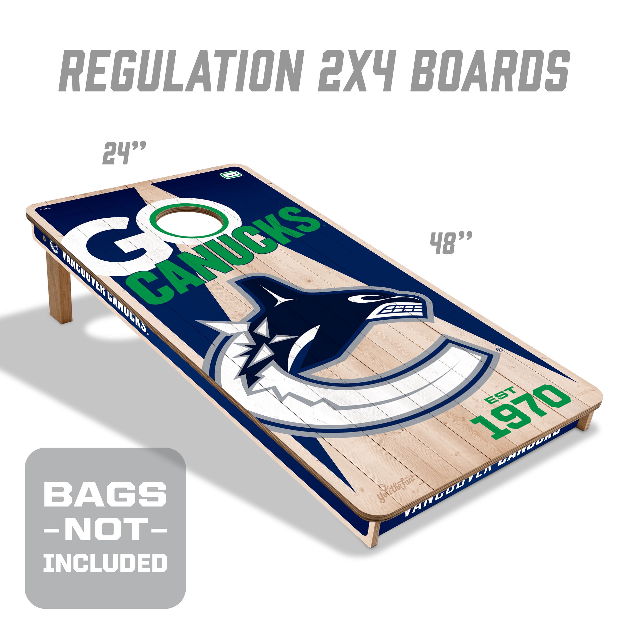 YouTheFan NHLVancouver Canucks 2' x 4' Cornhole Game No Bags