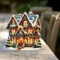 thumbnail image 4 of ToyKingdee Village House Decoration Christmas Table Decor Resin Light up Christmas Figurine Gift Home Party Decor, 4 of 8
