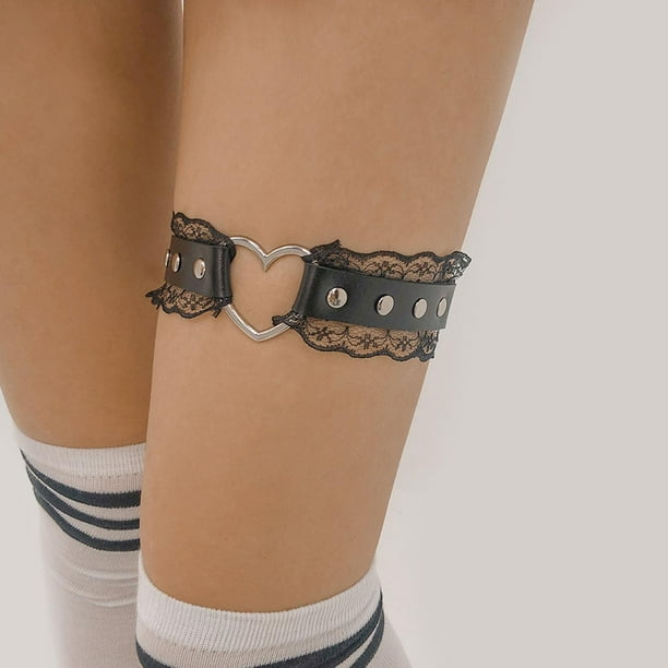heart shaped garter belt Amazon.com: Tosmifairy 1 Pairs Heart Leg Garters,Thigh-High Garter Belt for  Women's Stocking,Punk Rock Goth Accessories Straps (Black) : Clothing,  Shoes & Jewelry main image 0
