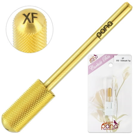 

Pana 3/32 Smooth Top Small Barrel Carbide Nail Drill Bit - For Electric Dremel Drill Machine (Gold Extra Fine Grit )