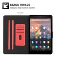 thumbnail image 3 of Dteck Folio Case for Kindle Fire HD10 (2019/2017/2015 release), Slim Fit Book Cover Design Multi-Angle Stand PU Leather Case Cover, Red, 3 of 5