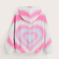 thumbnail image 3 of Kids Tie Dye Hoodies Sweatshirt Boys Girls Heart Print Hooded Pullover Shirt with Kangaroo Pocket Valentine's Day Hoodies, 3 of 6