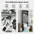 thumbnail image 4 of Walsunny Over the Toilet Storage Cabinets Wood Bathroom Organizer Shelf Rack Space Saver with 2 Doors 4 Shelves Anti-Tip Device Gray, 4 of 7