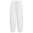 thumbnail image 5 of Tumotour Athletic Workout Running Pants for Women Elastic Waist Drawstring Wide-Leg Pants Slacks Summer Beach Trousers with Pocket, 5 of 7