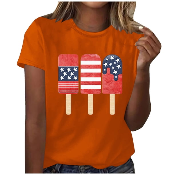 Blusa informal de manga corta con cuello redondo y estampado suelto de verano para mujer con estilo OAVQHLG3B Store lin121212