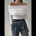 thumbnail image 4 of Body de Larga con Hombros Descubiertos para Mujer, Sexy, Adelgazante, Top de Transparente con Fruncido, , Talla L, 4 of 8