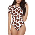 thumbnail image 2 of Picia Coffee Rugby Womens One Piece Swimsuits Modest Tummy Control Bathing Suits Lace Up Slimming Swim Suit-Large, 2 of 9