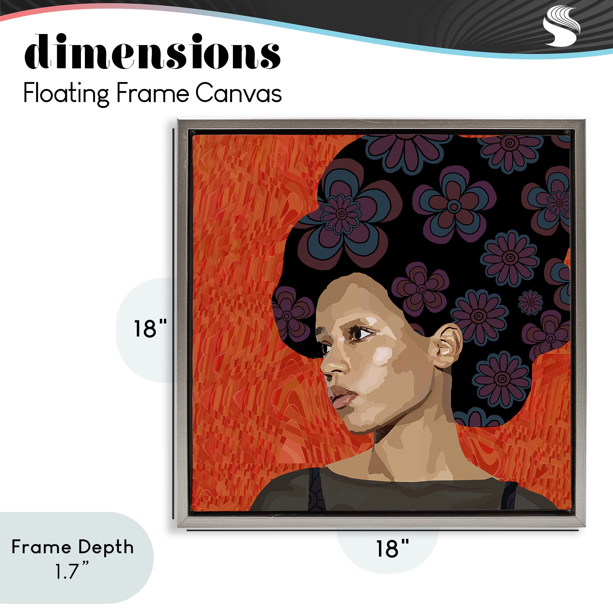 Stupell Industries Portrait Of A Dreamer Gray Framed Floater Canvas Wall Art, design by Lynnda Rakos