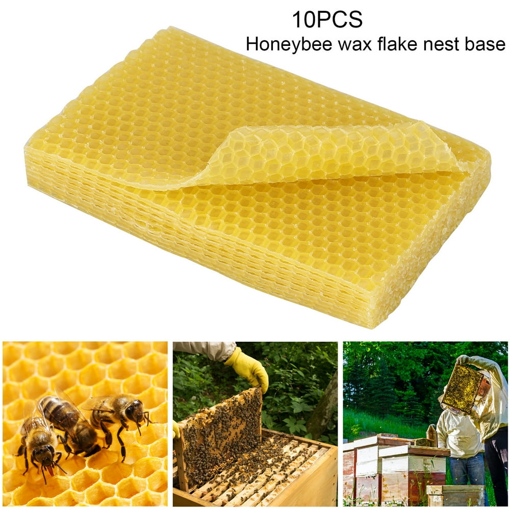 BELUPAI 10Pcs Beeswax Foundation Beehive Wax Frames Base Sheets Bee Comb Honey Frame Beeswax