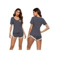 thumbnail image 6 of Luxsea Women's Shorts Pajamas Set Lace Edge Short Sleeve Shorts Casual Pajamas Comfortable Home Clothes Pajamas, 6 of 7