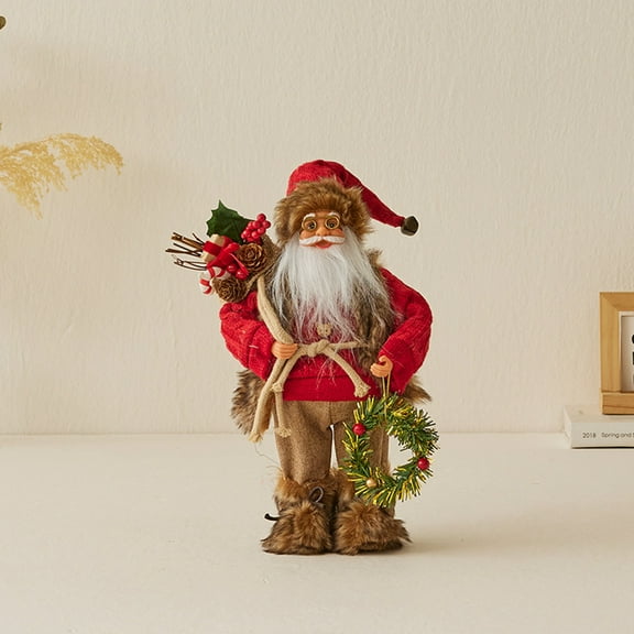 PUYA Christmas Santa Claus Doll Gift Toy Home Table Decoration Collectible Figurines For Xmas Holiday
