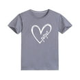 thumbnail image 4 of WREESH Family Matching T-Shirts for Men Fashion Short Sleeve T-Shirts with Playful Heart Graphic Tees for The Whole Family Gray, 4 of 5