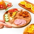 thumbnail image 2 of 3-Compartment Round Acacia Wood Plate 4-Pack, 2 of 5