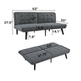 thumbnail image 2 of BSHTI 63" 3-in-1 Convertible Sofa Bed – 5-Position Adjustable Backrest (90°-180°), Linen Blend Fabric, High-Density Foam, 550 lbs Weight Capacity, Space-Saving for Apartment Office Dorm,Dark Gray, 2 of 10