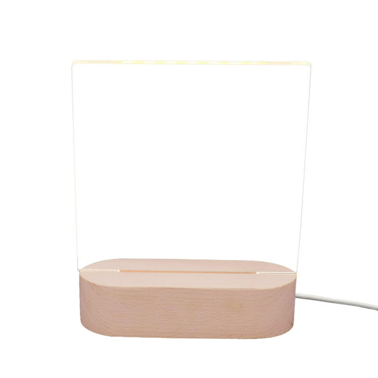 Acrylic photo holder + wooden base with light (rectangle 15x22 cm)