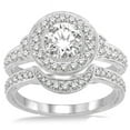 thumbnail image 2 of 2.00 Carat Antique Halo Bridal Set Engagement Ring with Round Cut Diamond in 10k white Gold, 2 of 3