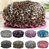 Visland Shower Cap, Reusable Adjustable Bath Shower Caps for Women Long Hair, Double Layer Waterproof Bathing Shower Hat Hair Protector for Kids Girls Men