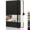 thumbnail image 1 of Cuaderno puntado EMSHOI - 256 pág. A5, 120gsm, cuero PU, bolsillo, 5.75'' × 8.38''-Negro, 1 of 3