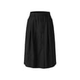 thumbnail image 7 of PBFRDSJ Cotton Linen Skirt for Women Elastic Waist Button Front Vintage Stretch A-Line Flared Casual Midi Skirts Peasant Trendy Skater with Pockets, 7 of 7