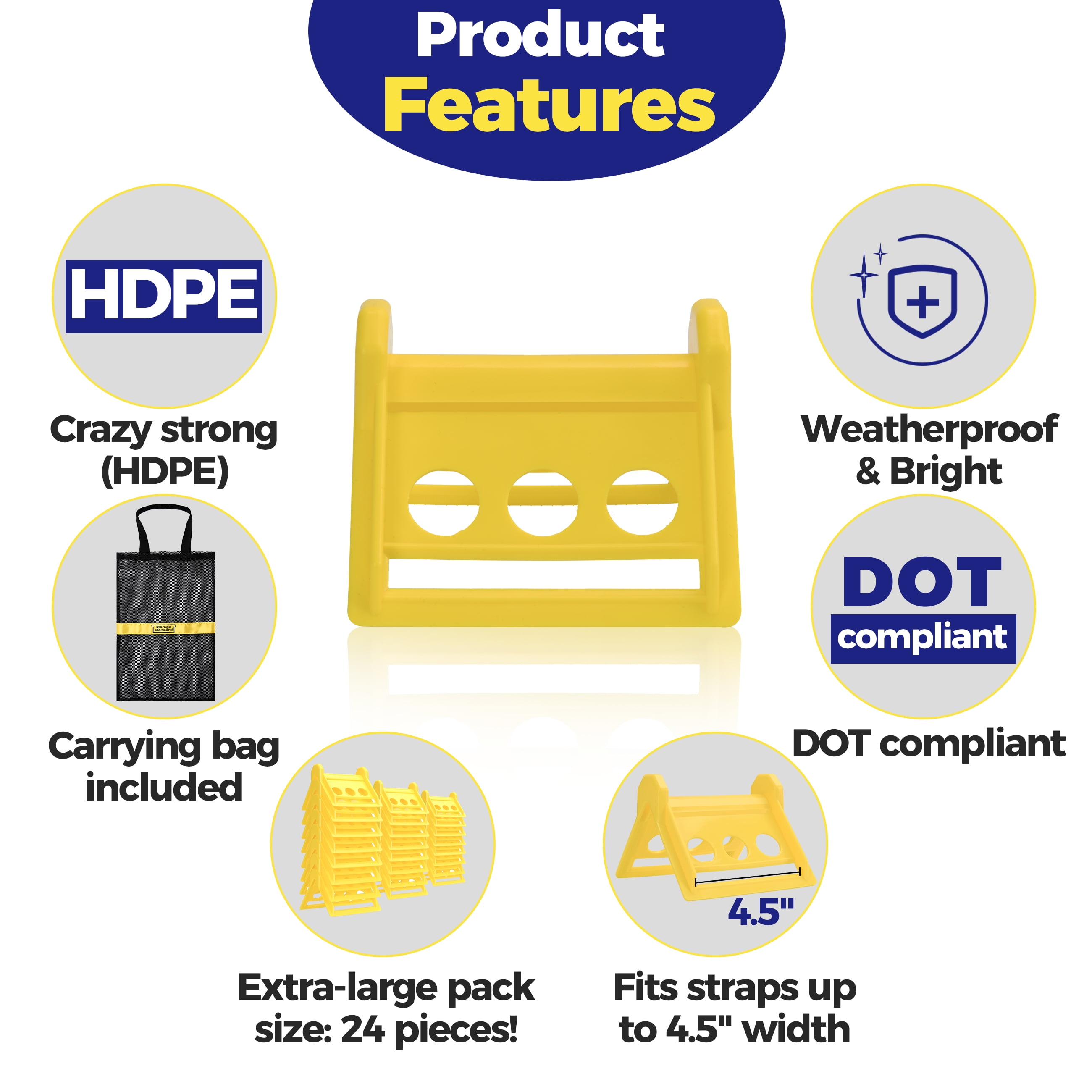Storage Standard Edge Corner Protectors Industrial Shipping Strap Flatbed Guards with Carrying Case 24 Pack