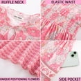thumbnail image 4 of Vestido floral de verano GRACE KARIN con flores rosas talla M para mujer, 4 of 5