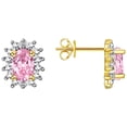 thumbnail image 3 of RYLOS Women's 14K White Gold Birthstone Set: Ring, Earring & Pendant Necklace. Gemstone & Diamonds, 6X4MM Amethyst February Birthstone. Exquisite Matching Gold Jewelry Size 5, 3 of 7