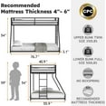thumbnail image 2 of LIZEVINC Twin over Full Bunk Bed, Sturdy Metal Bunk Bed Frame with Ladder & Guardrails, Low Profile Design for Easy Climbing, Easy Assembly, Space Saving for Shared and Guest Bedrooms, Black, 2 of 13