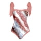 thumbnail image 3 of MKLEKYY Trajes De Baño Mujer Control Abdomen Women Vintage Abstract Floral Print 1 Piece Swimwear+1 Piece Cover Up Two Piece Vintage Print Swimsuit Monokini Bikini 2 Piece Swimsuits Two Piece 1562, 3 of 4