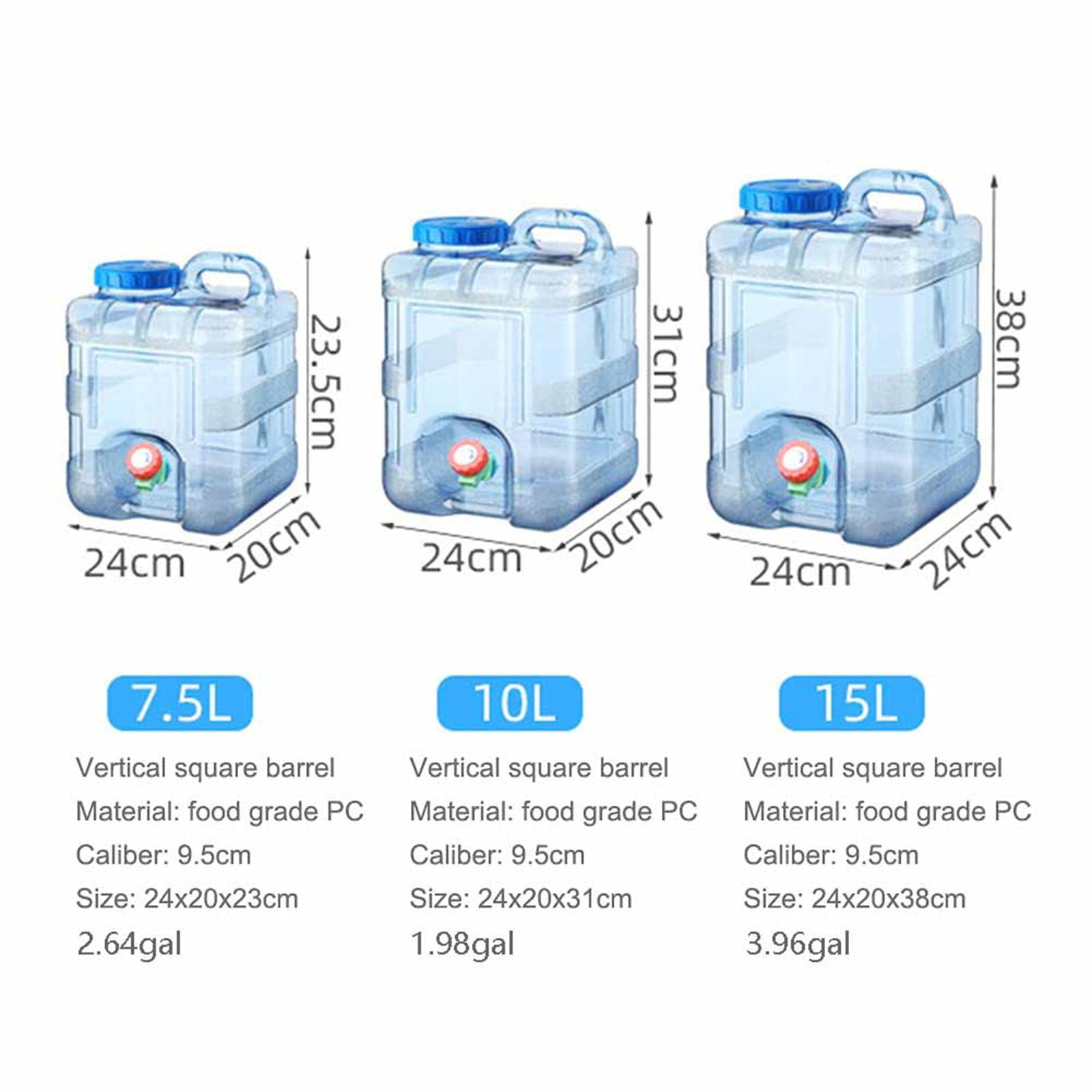 Outdoor Camping Square Water Tank Clear Out,Miayilima Camping Water Tank with Faucet Emergency Water Storage for Outdoor Camping Hiking 10 Liters