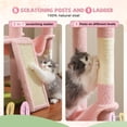 thumbnail image 3 of Demi Bonn Adjustable Height(85-112 in) Cat Tree Tower Floor to Ceiling with 7 Tiers Cat Climbing Activity Center, Cozy Hammocks, 5 Platforms for Indoor Cats, Pink, 3 of 9