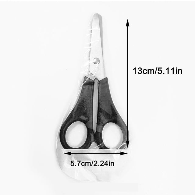 Scissors for Office, Student Graduated Practice Scissors Set with Ruler, Colorful 6-Pack Round Head Child-Friendly Plastic Handles Stainless Steel Blades