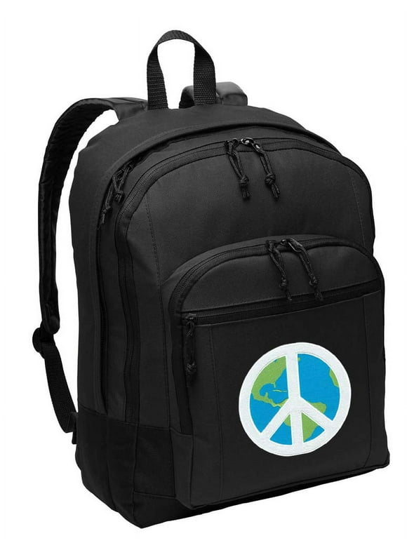 Peace Sign Backpack CLASSIC STYLE World Peace Backpacks Travel & School Bags