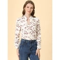 thumbnail image 3 of INSPIRE CHIC Blusa De Manga Larga Con Cuello En V Y Estampado Floral Para Mujer Beige M, 3 of 6