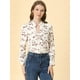 thumbnail image 3 of INSPIRE CHIC Blusa De Manga Larga Con Cuello En V Y Estampado Floral Para Mujer Beige M, 3 of 6