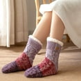 thumbnail image 4 of Prolriy Socks for Women, Women's Winter Super Soft Warm Cozy Fuzzy Fleece Lined with Grippers Slipper Socks Womens Socks Purple One Size, 4 of 5