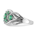 thumbnail image 4 of Auriga Fine Jewelry 14K White Gold Diamond and Emerald Fancy Ring for Women Size 7, 4 of 6