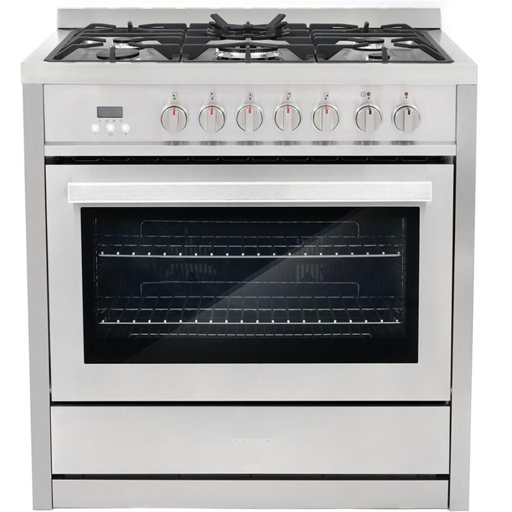Cosmo 36 in. Dual Fuel Range & Range Hood & Dishwasher & Refrigerator Set