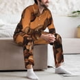 thumbnail image 7 of Lsque Coffee Beans Pattern Long Sleeve Pajama Set for Men - Soft 2-Piece Sleepwear and Loungewear Set with Pockets, Comfy Nightwear-Medium, 7 of 7