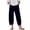 Black—Capri Pants, variant on AGWOLF Plus Size Barrel Pants for Women Loose Fit Elastic Waist Capri Pant Casual Summer Petal Hem Harem Capris Comfy Crop Trousers Black XXL