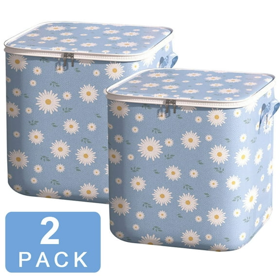 ARCTICICE 2-Pack 210L Large Foldable Closet Storage Stackable Waterproof for Clothes Toy Blanket Comforter Bedding Storage Organizer, Blue