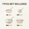 thumbnail image 6 of Chef Power 7 Pcs Ceramic Cookware Sets, Non-Stick Pots and Pans Set with Stainless Steel Handles, Dishwasher and Oven Safe, Taupe with Light Gold Handles, 6 of 7