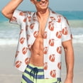 thumbnail image 5 of KLL Men's Hawaiian Shirt Short Sleeve Button Down Beach Shirts-Orange Fox, 5 of 5