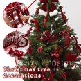 thumbnail image 2 of Ruifaya Adornos navideños de terciopelo, adornos navideños de dulces, decoración navideña rústica, árbol de Navidad con copos de nieve flocados, 2 of 7