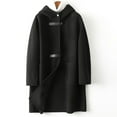 thumbnail image 2 of Lovskoo Womens Winter Coats Open Front Wrap Coat Pea Coat Fall Lapel Woolen Cloth Coat Trench Jacket Long Overcoat Outwear Black, 2 of 6