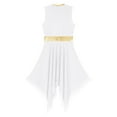 thumbnail image 7 of Aiihoo Women's Asymmetrical Color Block Praise Dance Tunic Sleeveless Worship Lyrical Dance Overlay Dress White XXL, 7 of 7